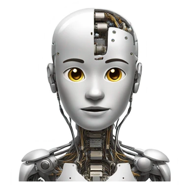 half robot, half human sticker