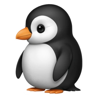 penguin side slightly side ways eyes facing forward suspiciously and funny sticker