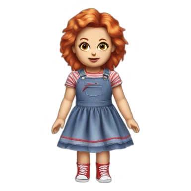 chucky doll wearing a dress sticker