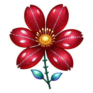 red glitter flower hype style sticker