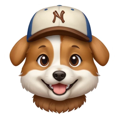 cute dog wearing a baseball hat sticker