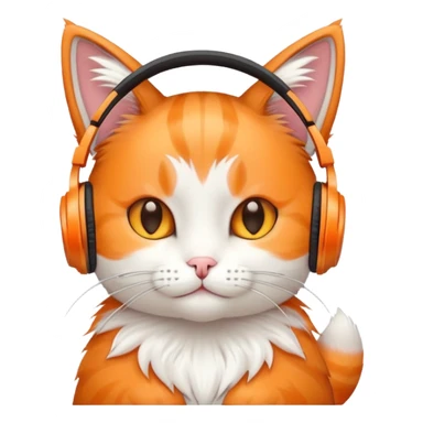 Cat with headphones  sticker