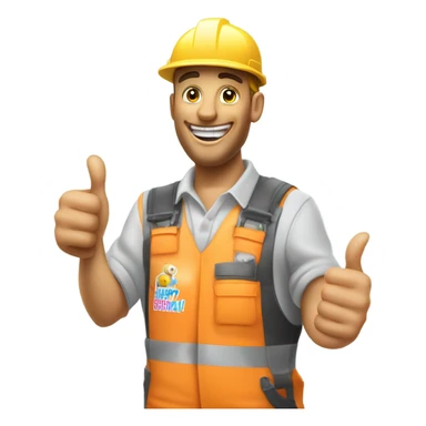 Spray foam worker saying Happy Birthday  sticker