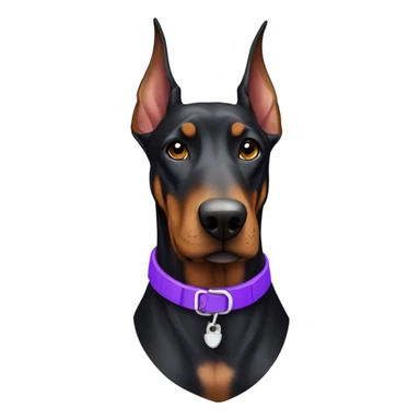 realistic doberman with purple collar sticker