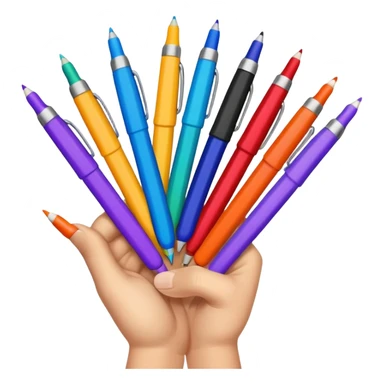 Mano con bolígrafo de colores  sticker