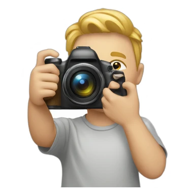 White Kid holding camera sticker