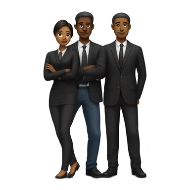 Team of people dressing black one man three woman  sticker