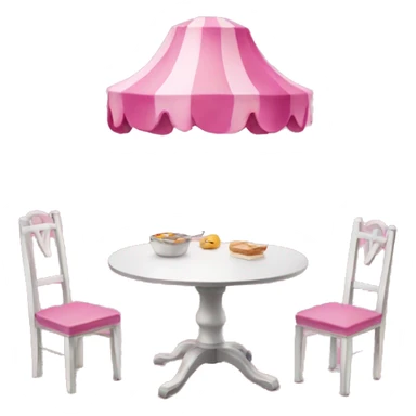 Pink decorated table and chair sticker