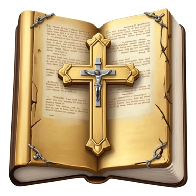 Bible with cross rosary planted into it magic sticker