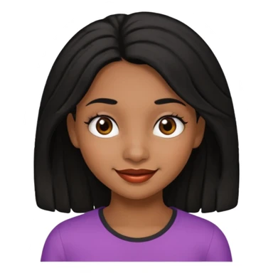 a girl that has black 4c hair textures and brownskin, It has brown eyes, a nose, lips, and it’s smiling. sticker