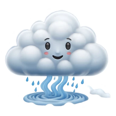 3D render of Fog, miniature weather phenomenon, volumetric particle effects,dense blue-grey cloud bank obscuring the ground, elemental energy, emoji style, isolated on white background --v 6.0. sticker