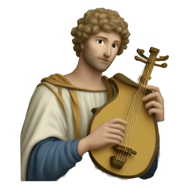 Petrarch holds a lyre in his hand sticker