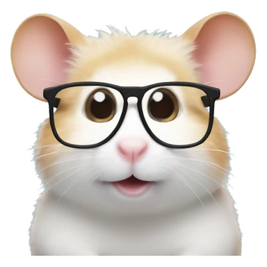 Hamster with glasses sticker