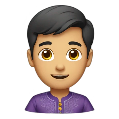 A malay boy wearing baju melayu sticker