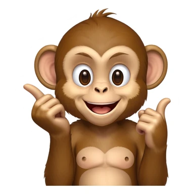 Monkey pointing and laughing  sticker