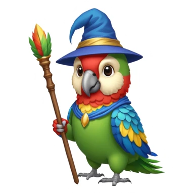 Parrot wizard sticker