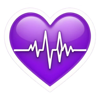 heart pules tech with the pules symbol in the middle, make the hart dark purple sticker