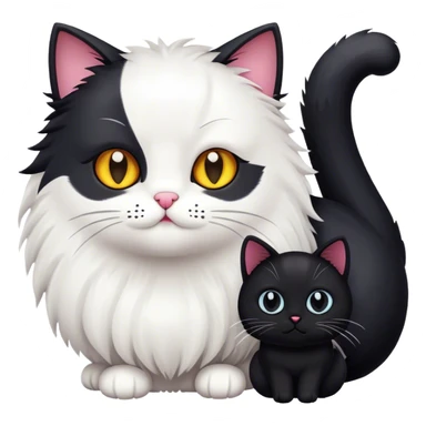 White Pom with black cat sticker