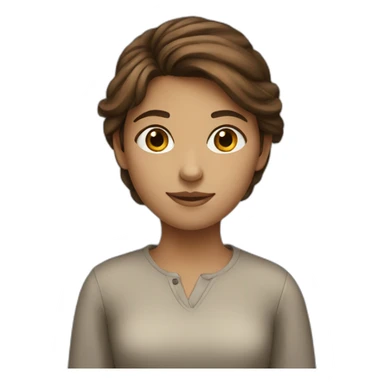 a girl with brown hair who writes sticker