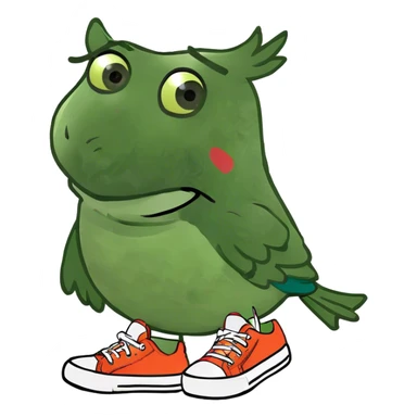Bird wearing shoes  sticker
