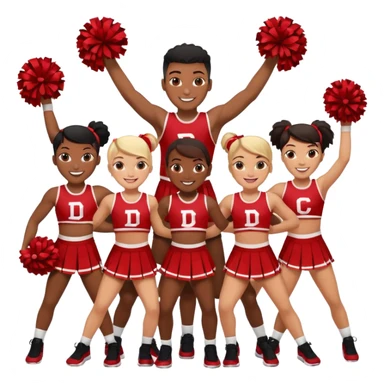 Black and red cheer team with D on chest  sticker