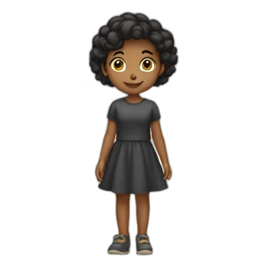 niña pequeña negra caminando de perfil sticker