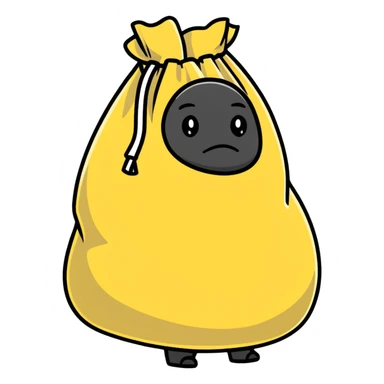 character with a sack over its head sticker