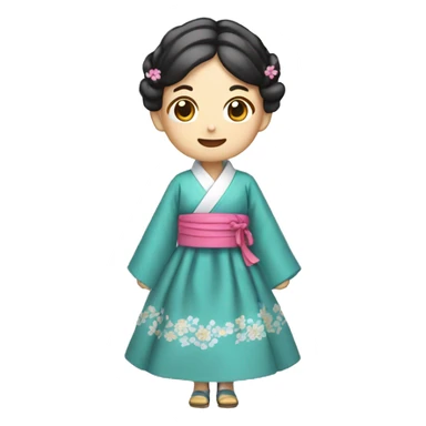 Hanbok dress traditional sticker