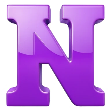 purple capital letter N alphabet sticker