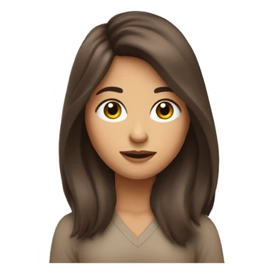 Emoji femme brune cheveux longs raides qui se tient la tête avec les mains par désespoir  sticker
