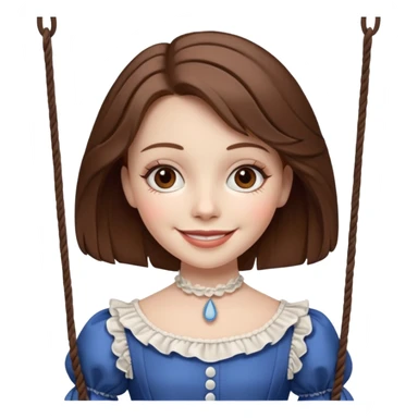 A marionette which is a girl with a brown hair and a beautiful smile sticker