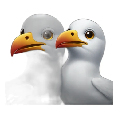 Two seagulls with clown faces sticker