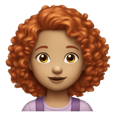  Little girl with red curly hair 2 years old blue eyes sticker
