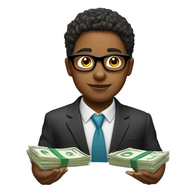 Sister with sign of money in his glasses sticker