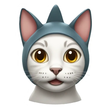 cat with shark on head sticker