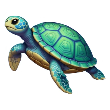 Quasar Turtle emoji – full body, massive cosmic turtle with glowing shell like a galaxy vortex, star patterns, cosmic energy aura, slight side angle sticker