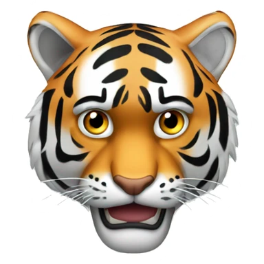 tiger hiding in fear sticker