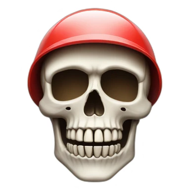 Skeleton skull with red safety helmet sticker