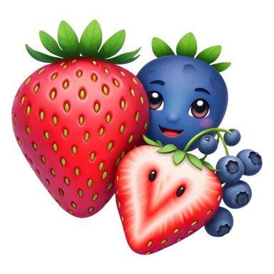 A strawberry and blueberry in love sticker