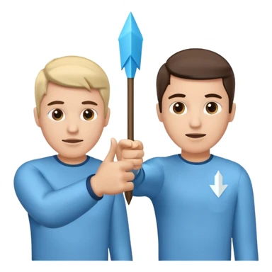 referal system (two guys with arrows around them) sticker