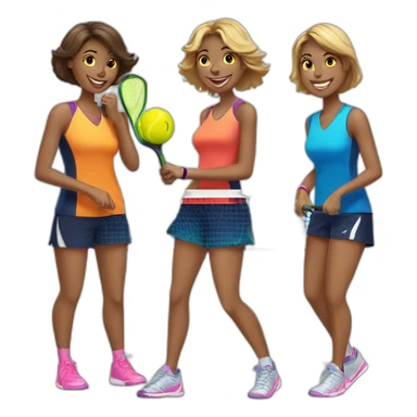 3 girls playing pickleball sticker