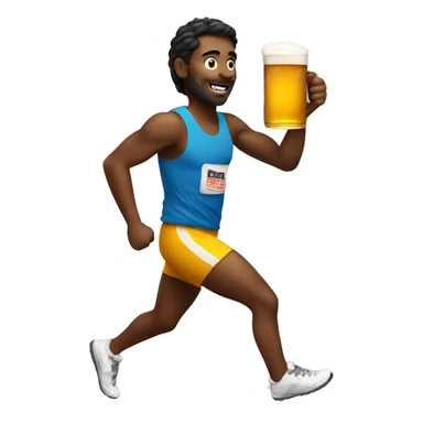 runner with beer sticker