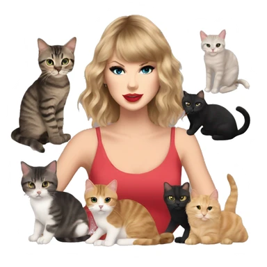 Taylor swift with her cats sticker