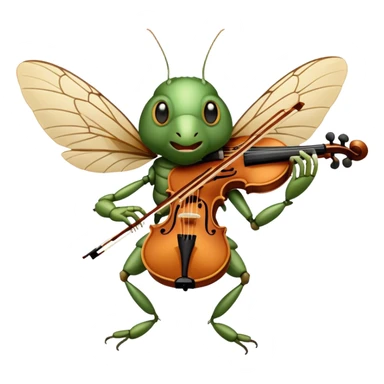 cicada playing violon  sticker