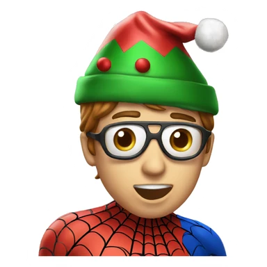 Spiderman SHOOTING WEB WITH CHRISTMAS HAT sticker