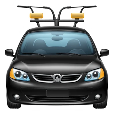 front of a car with a windshield wiper sticker