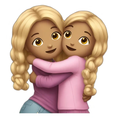 two dolls hugging sticker