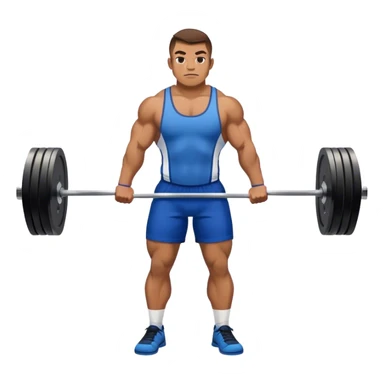 powerlifter with blue shorts perfoming deadlift sticker