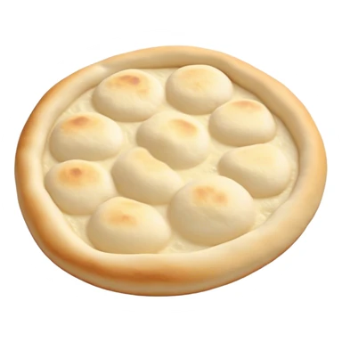 Cinematic Realistic Naan Bread Dish Emoji, showcasing soft, fluffy naan brushed with butter rendered with lifelike detail and inviting, warm lighting. sticker