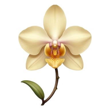 orchid flower, light beige color, no leaves, one piece only sticker